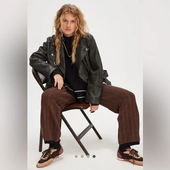 NWT FREE PEOPLE All Star Stripe Poncho In Black MSRP $68 - Picture 4 of 12